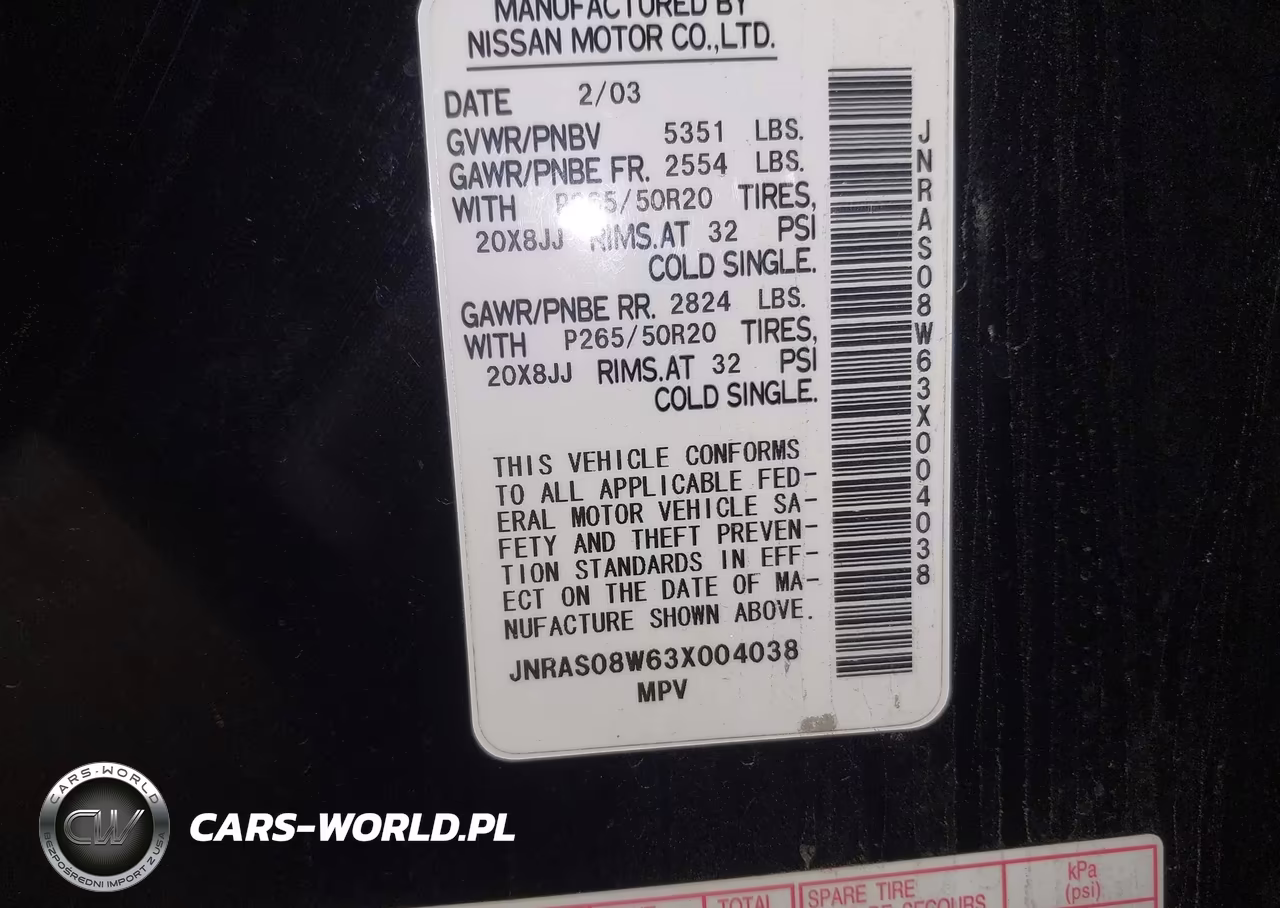 2003 Infiniti Fx35 VIN:JNRAS08W63X004038 - 9