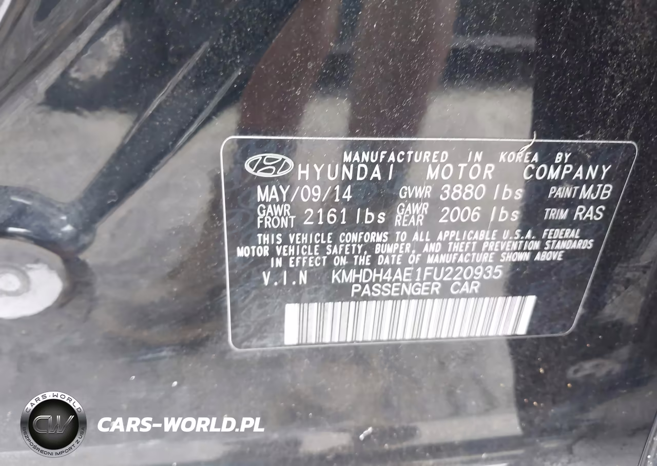 2015 Hyundai Elantra Se VIN:KMHDH4AE1FU220935 - 9