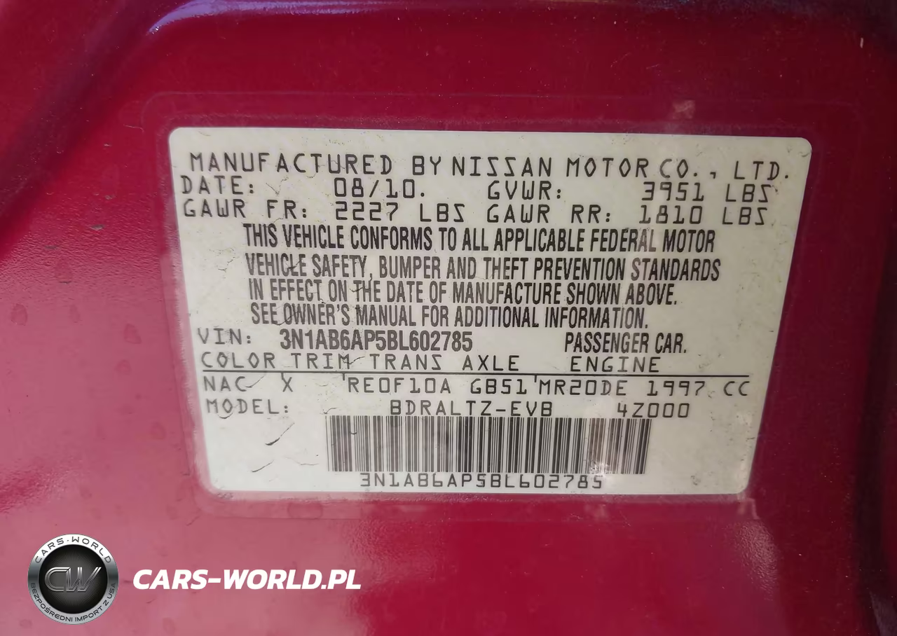 2011 Nissan Sentra 2.0S VIN:3N1AB6AP5BL602785 - 9
