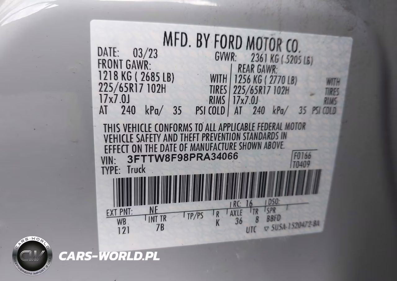 2023 Ford Maverick Xlt VIN:3FTTW8F98PRA34066 - 9