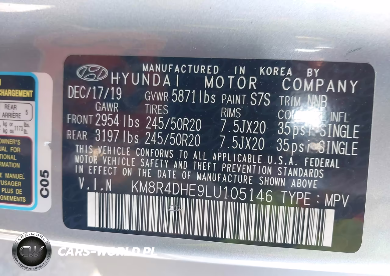 2020 Hyundai Palisade Sel VIN:KM8R4DHE9LU105146 - 9