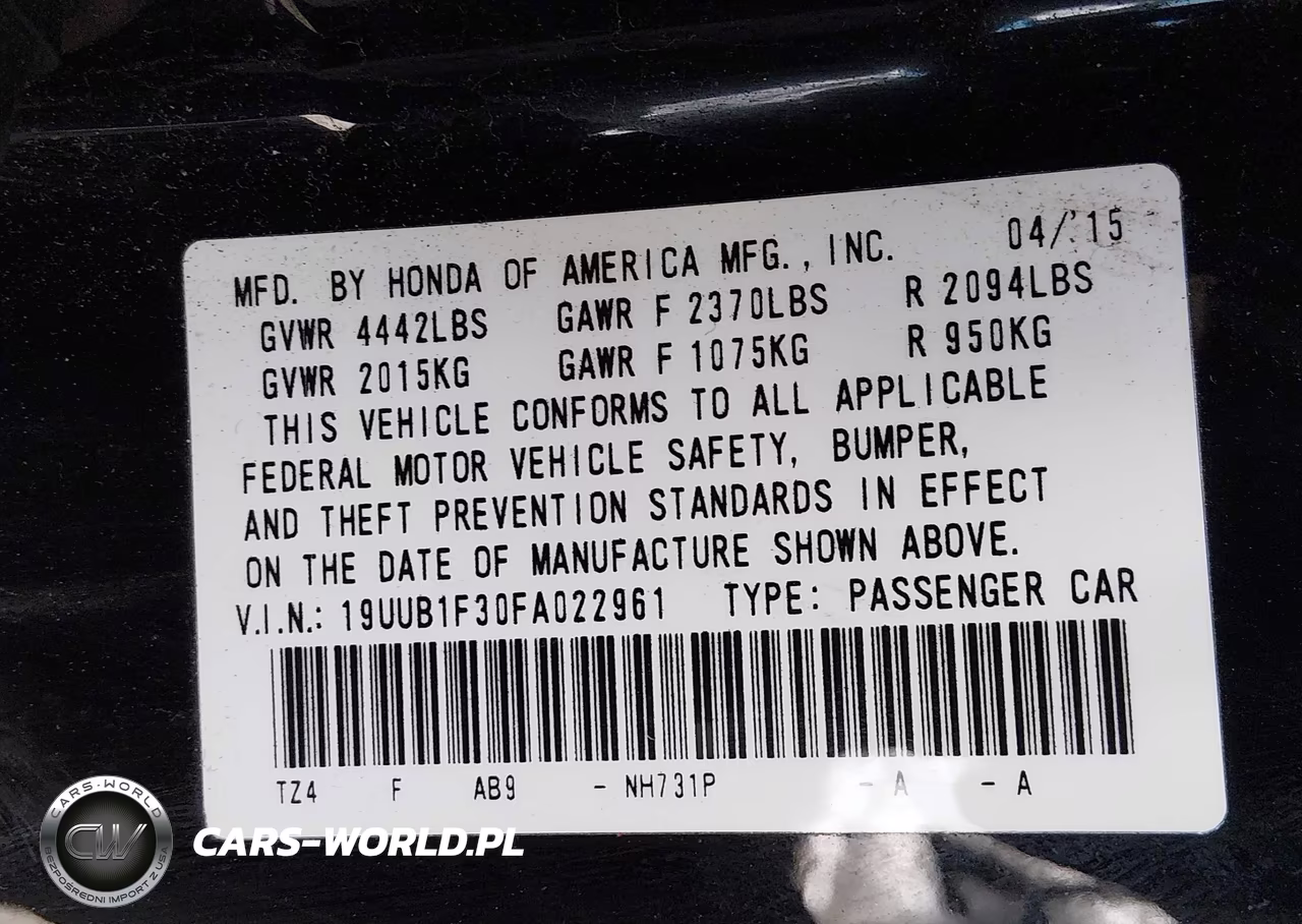 2015 Acura Tlx VIN:19UUB1F30FA022961 - 9
