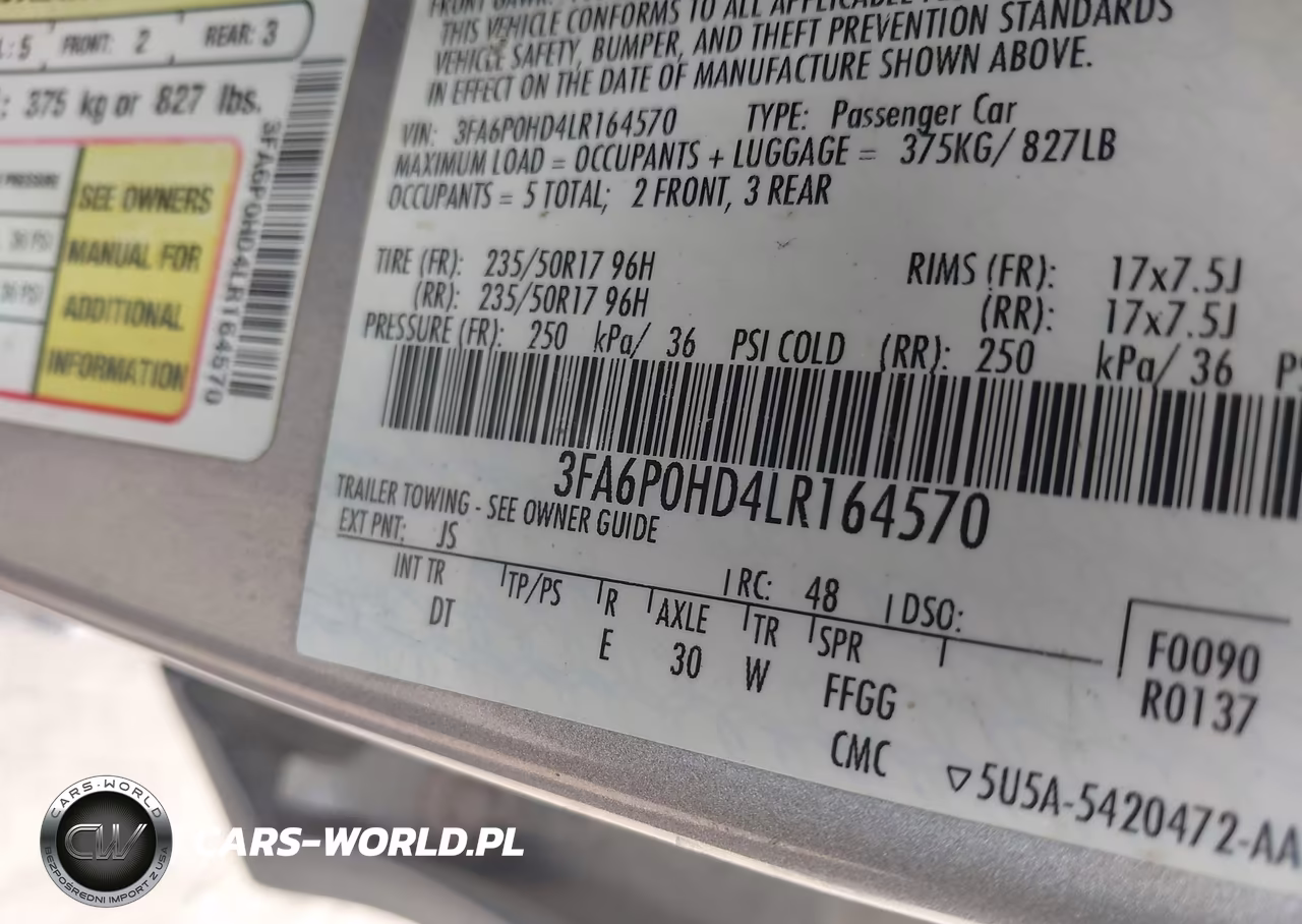 2020 Ford Fusion Se VIN:3FA6P0HD4LR164570 - 9