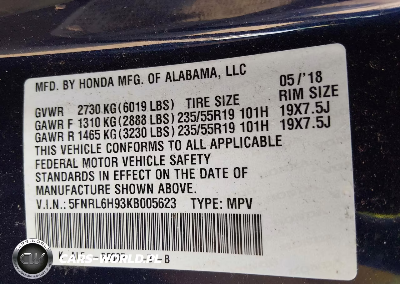 2019 Honda Odyssey Elite VIN:5FNRL6H93KB005623 - 9