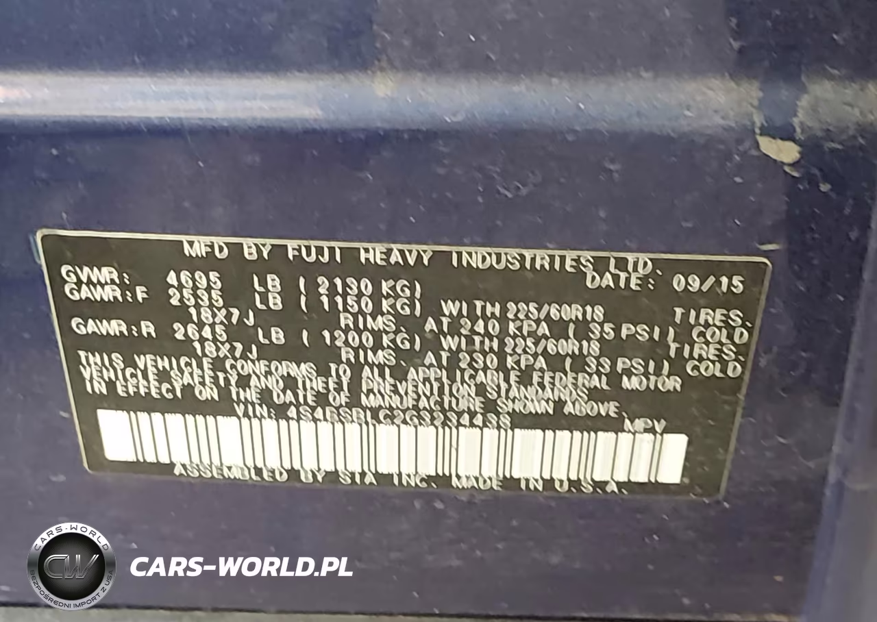2016 Subaru Outback 2.5I Limited VIN:4S4BSBLC2G3234438 - 9
