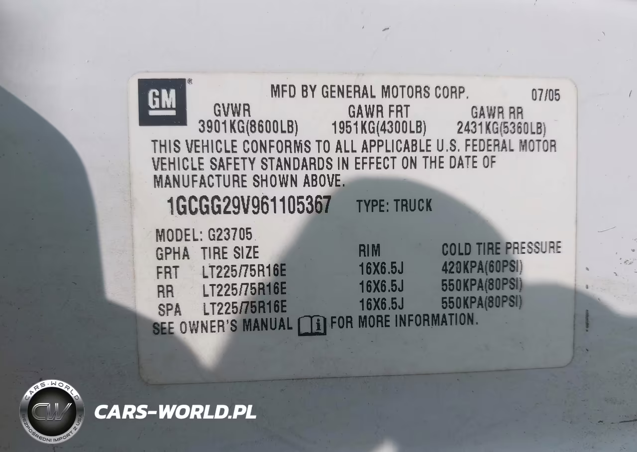 2006 Chevrolet Express Cargo Van Work Van VIN:1GCGG29V961105367 - 9