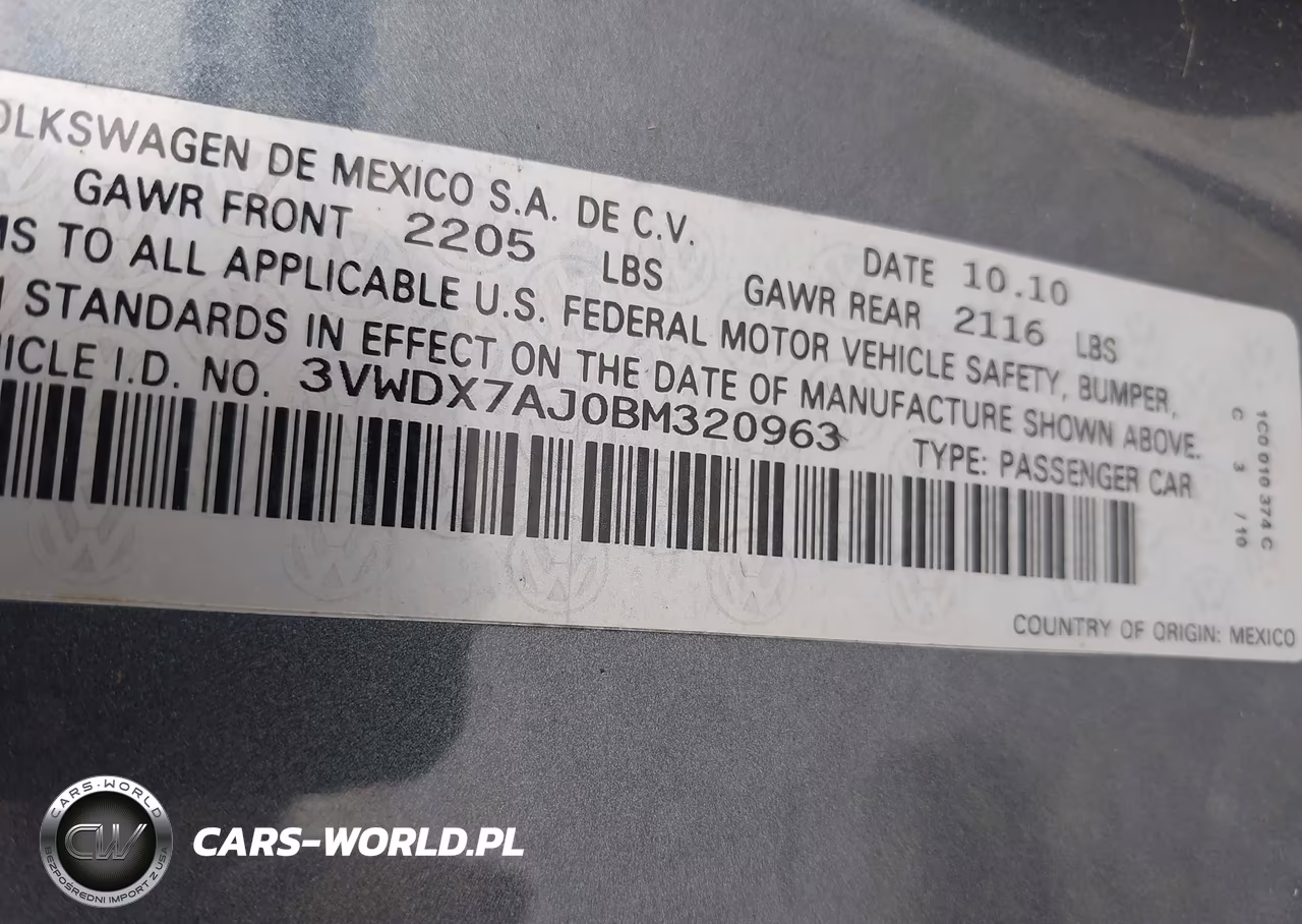 2011 Volkswagen Jetta 2.5L Se VIN:3VWDX7AJ0BM320963 - 9