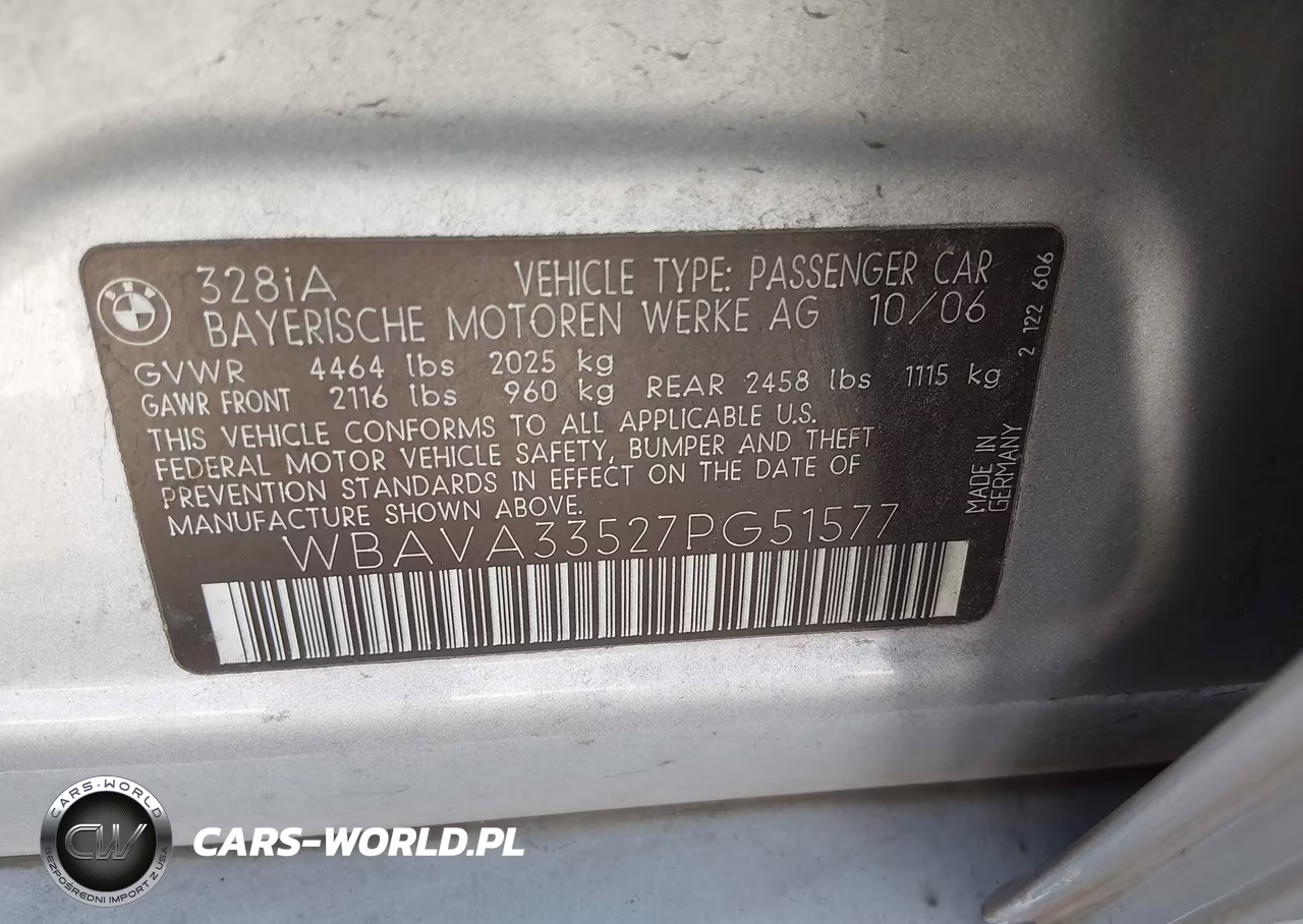 2007 BMW 328I VIN:WBAVA33527PG51577 - 9