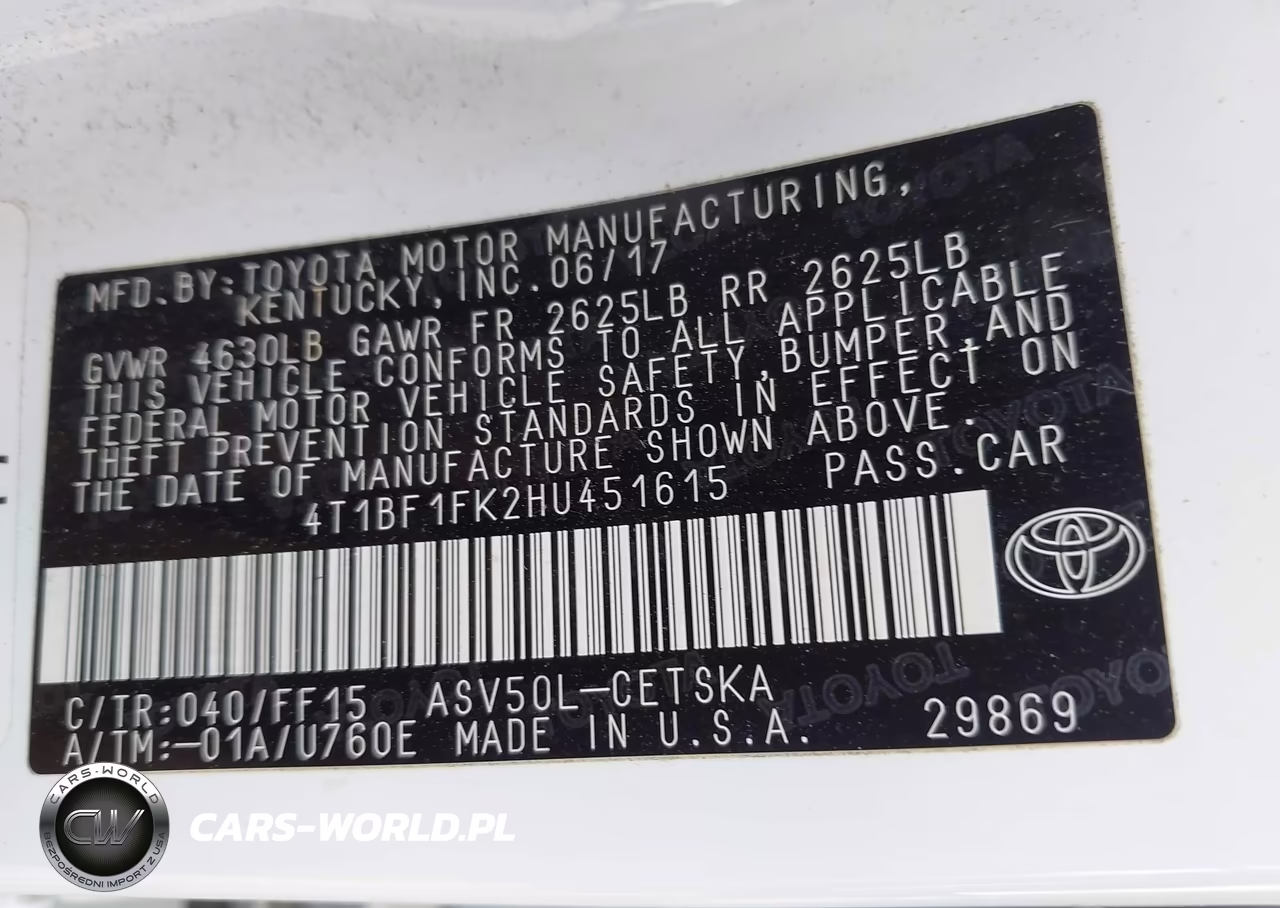2017 Toyota Camry Se VIN:4T1BF1FK2HU451615 - 9
