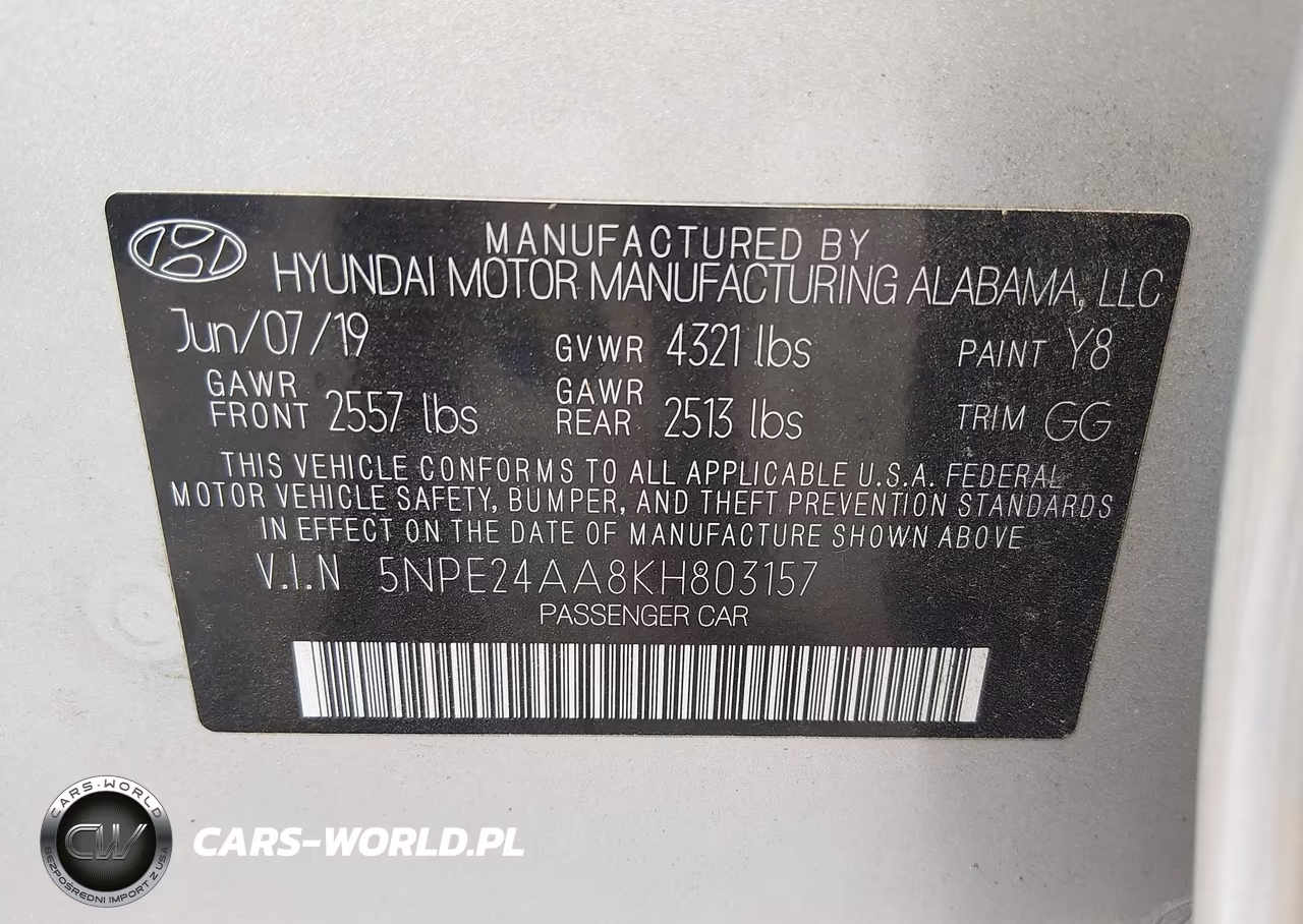2019 Hyundai Sonata Eco VIN:5NPE24AA8KH803157 - 9
