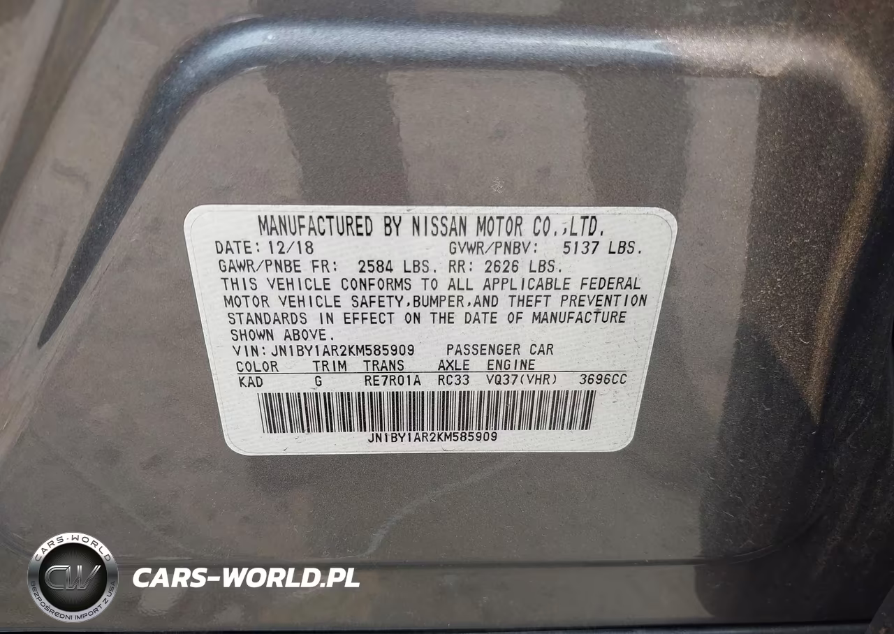 2019 Infiniti Q70 3.7X Luxe VIN:JN1BY1AR2KM585909 - 9