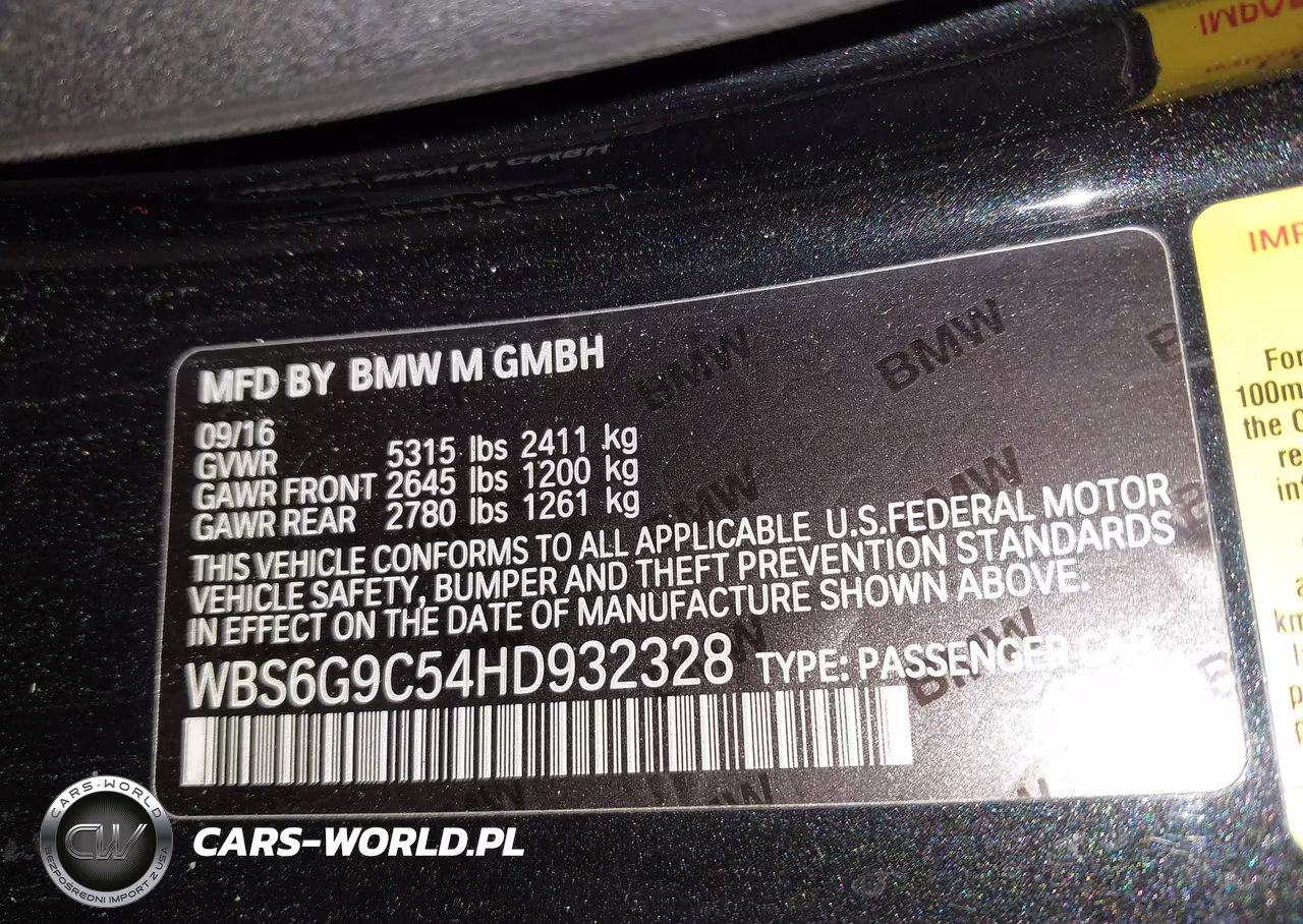 2017 BMW M6 VIN:WBS6G9C54HD932328 - 9