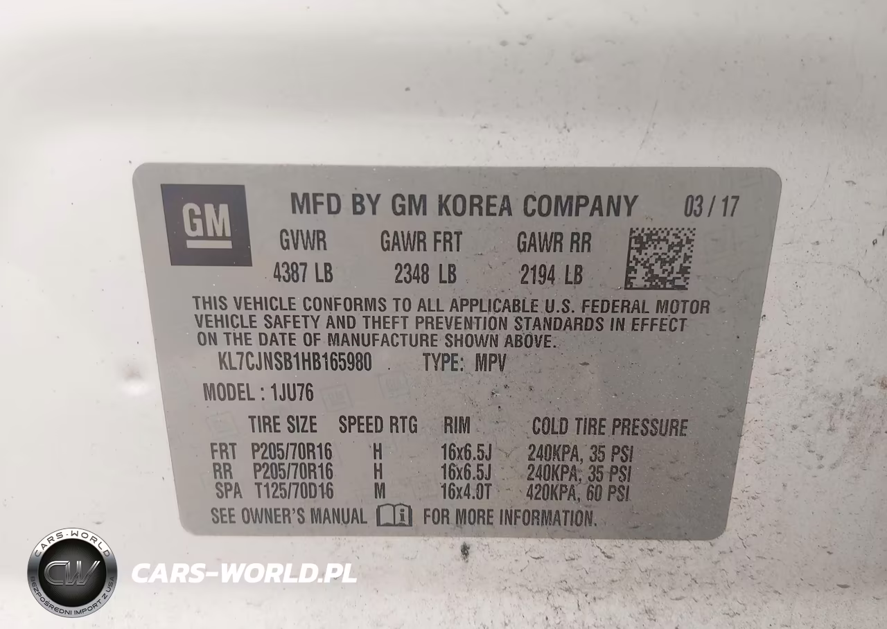 2017 Chevrolet Trax Ls VIN:KL7CJNSB1HB165980 - 9