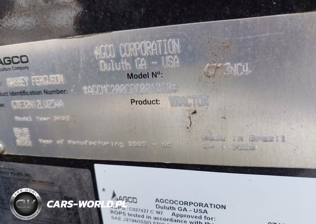 2023 Massey Ferguson 6713 Tractor VIN:AGCMC200CPC001050 - 9