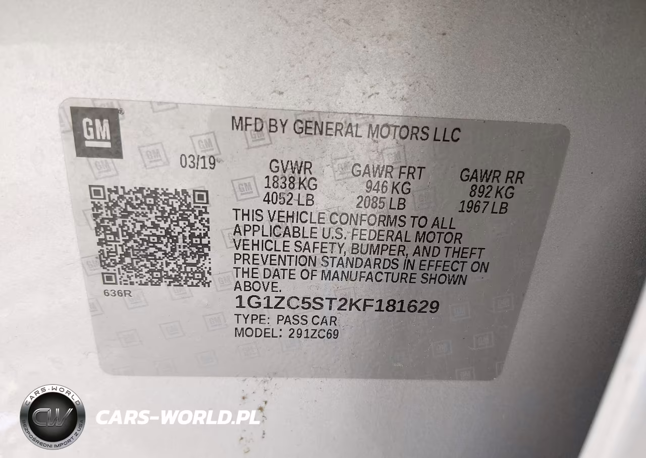 2019 Chevrolet Malibu 1Fl VIN:1G1ZC5ST2KF181629 - 9