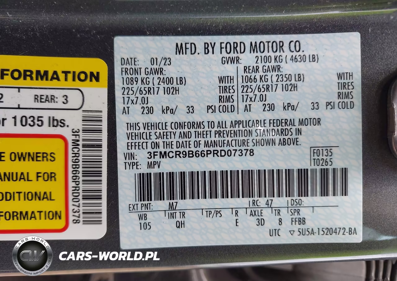 2023 Ford Bronco Sport Big Bend VIN:3FMCR9B66PRD07378 - 9