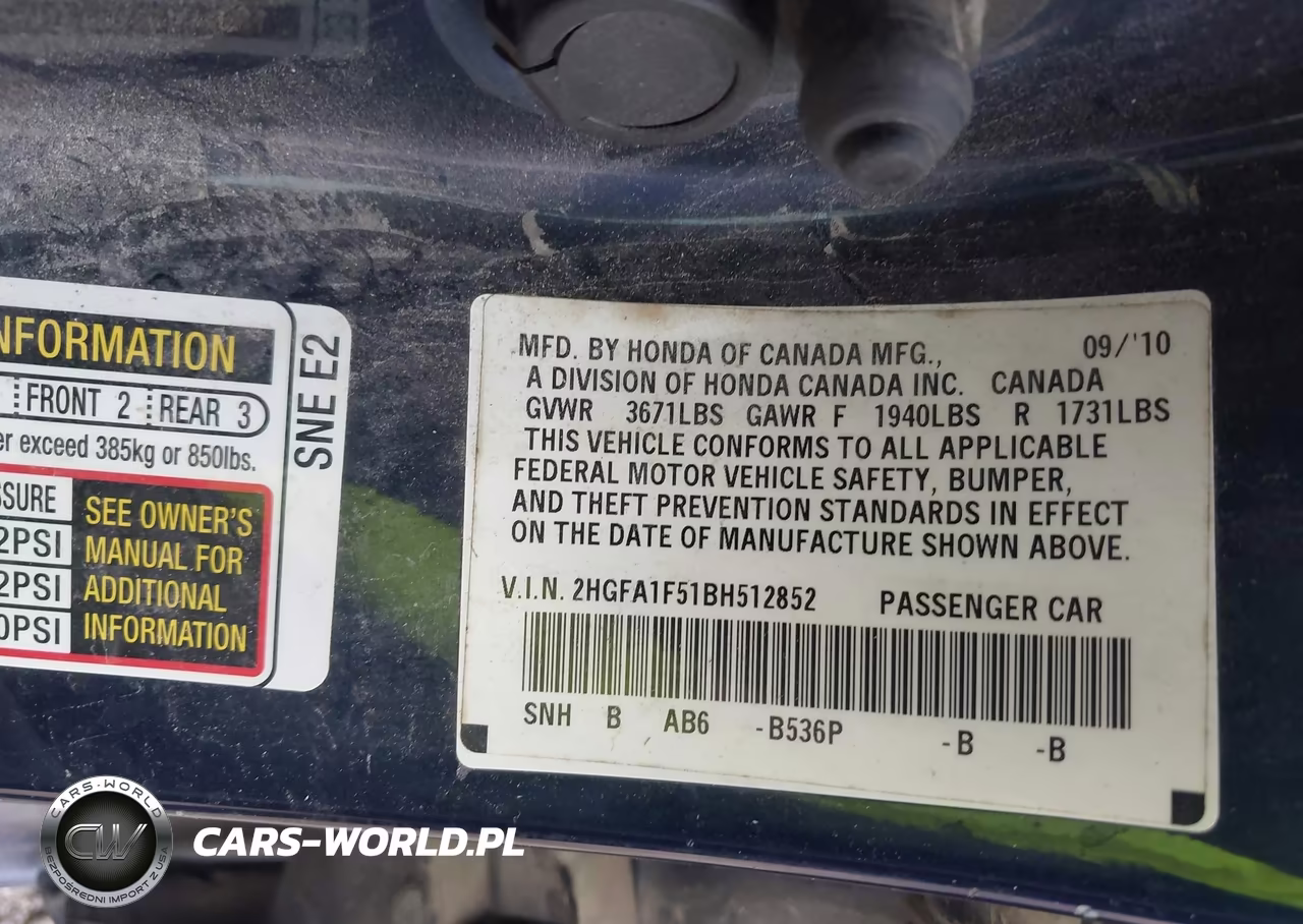2011 Honda Civic Lx VIN:2HGFA1F51BH512852 - 9