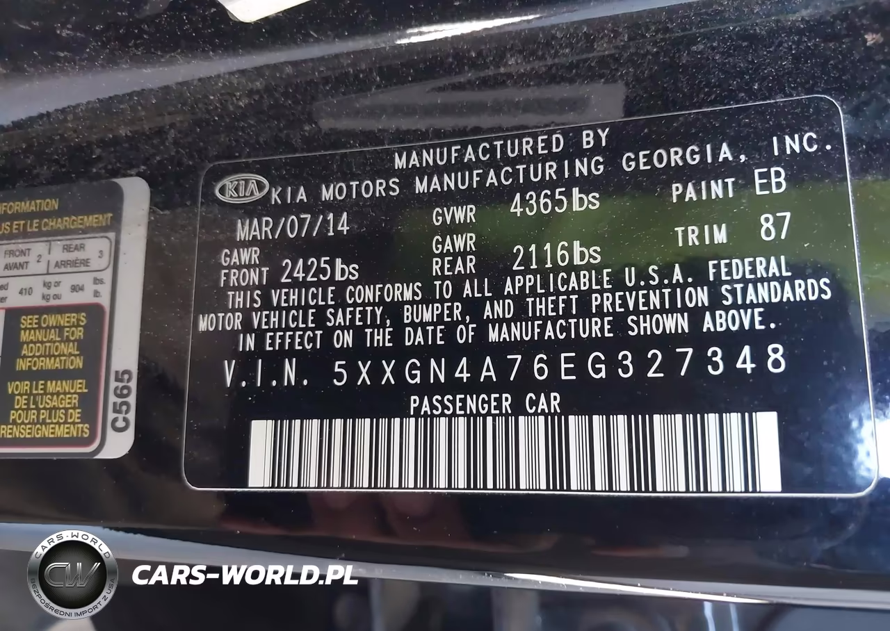 2014 Kia Optima Ex VIN:5XXGN4A76EG327348 - 9
