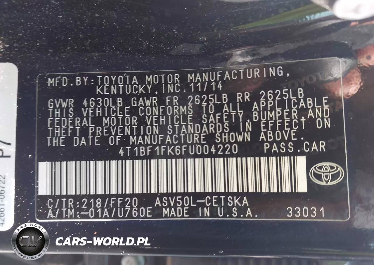 2015 Toyota Camry Se VIN:4T1BF1FK6FU004220 - 9