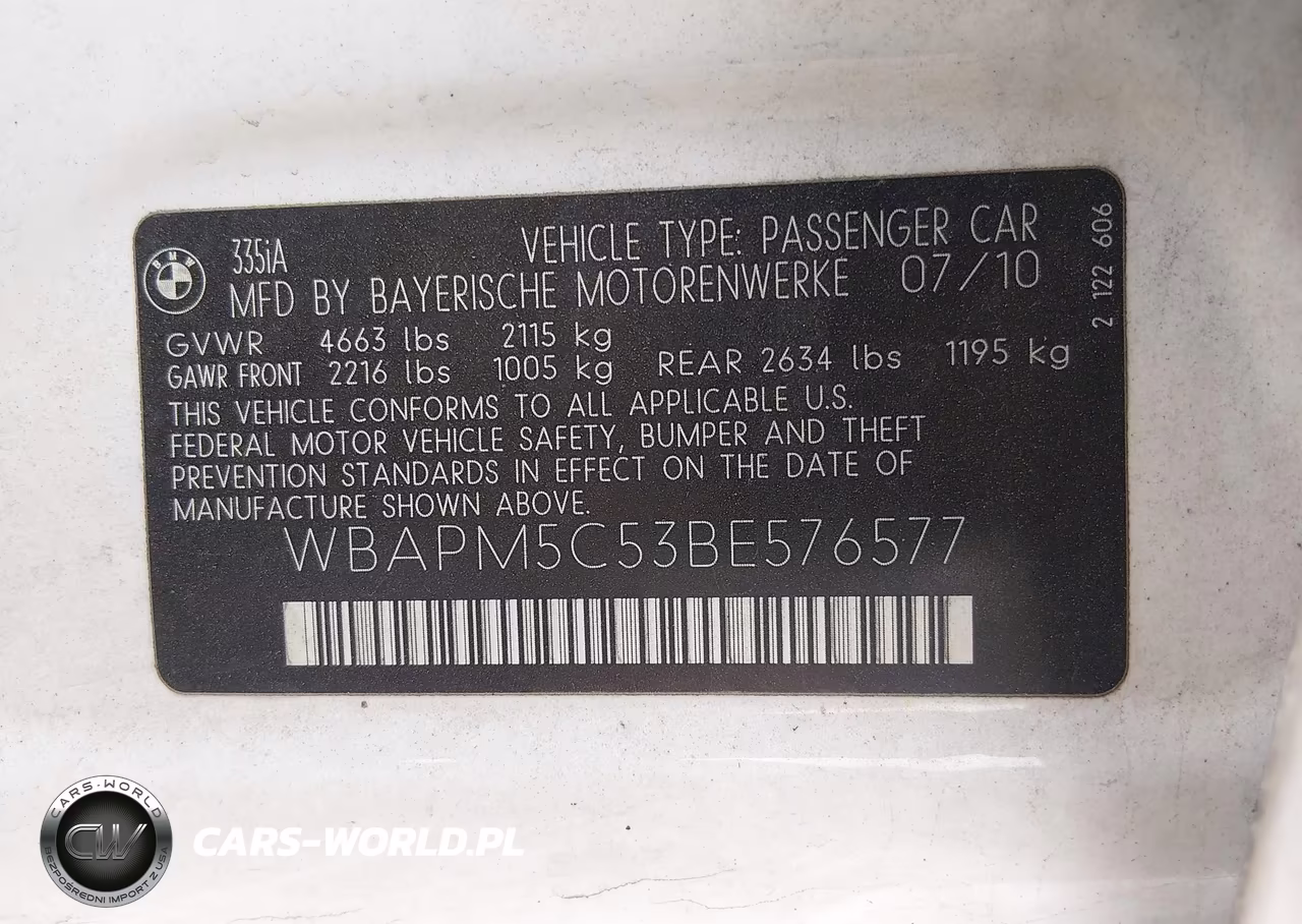 2011 BMW 335I VIN:WBAPM5C53BE576577 - 9