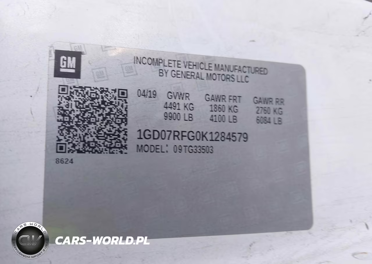 2019 GMC Savana Cutaway Work Van VIN:1GD07RFG0K1284579 - 8