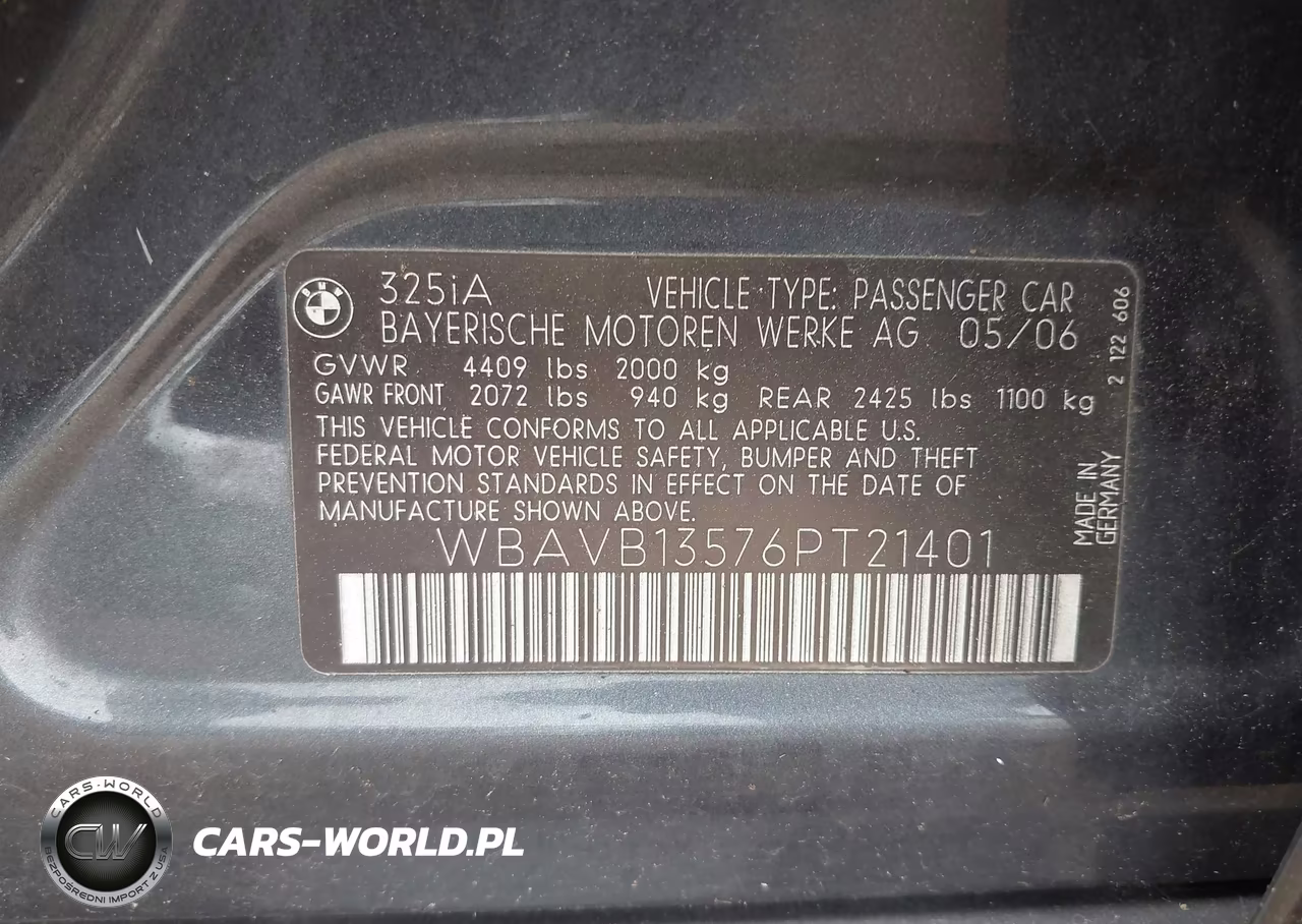 2006 BMW 325I VIN:WBAVB13576PT21401 - 9