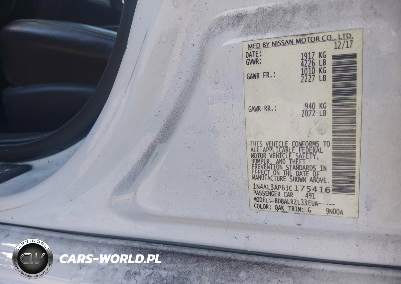 2018 Nissan Altima 2.5 Sl VIN:1N4AL3AP6JC175416 - 9