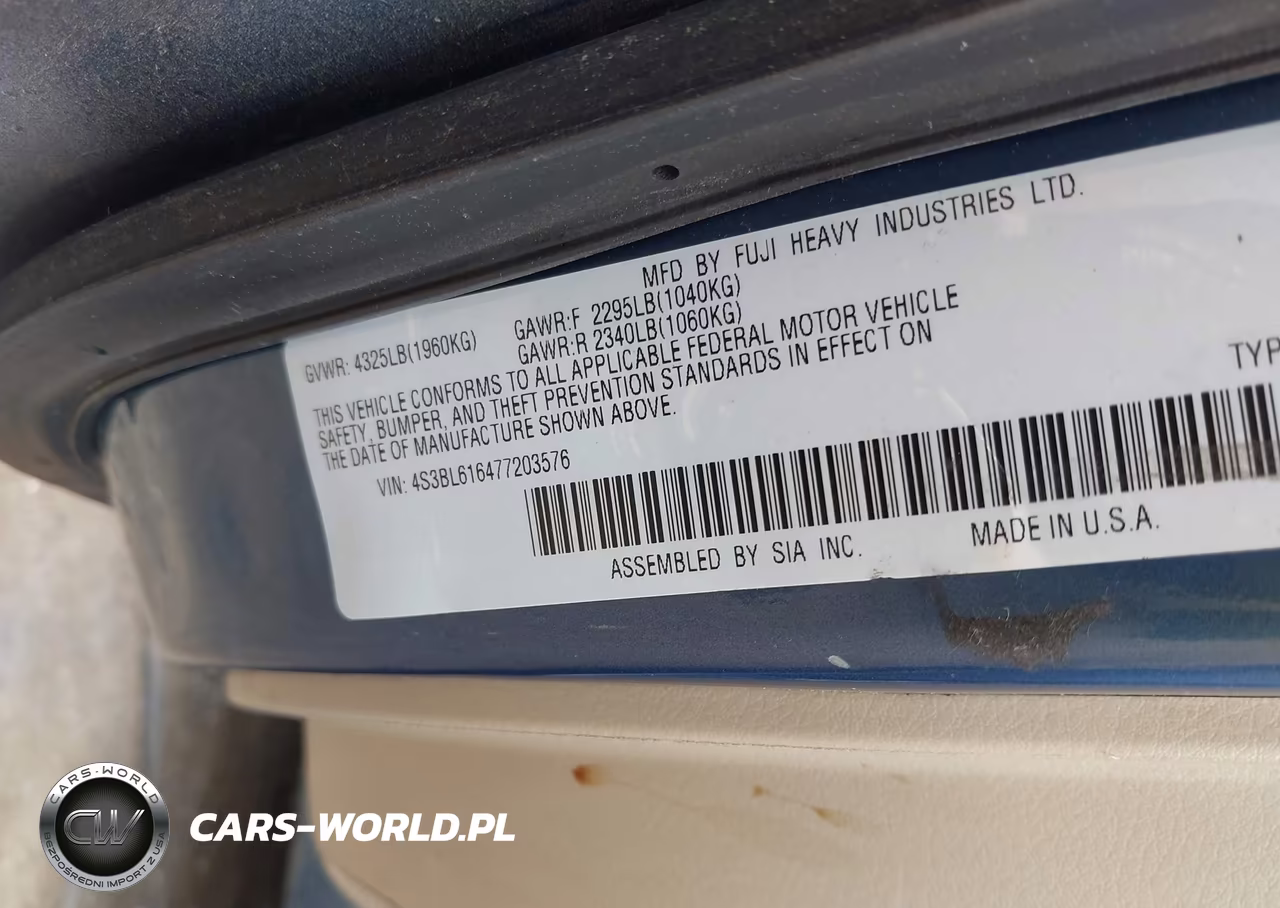 2007 Subaru Legacy 2.5I VIN:4S3BL616477203576 - 9