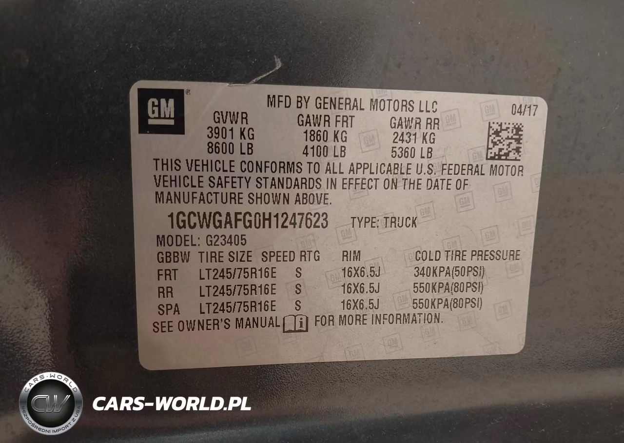 2017 Chevrolet Express 2500 Work Van VIN:1GCWGAFG0H1247623 - 9