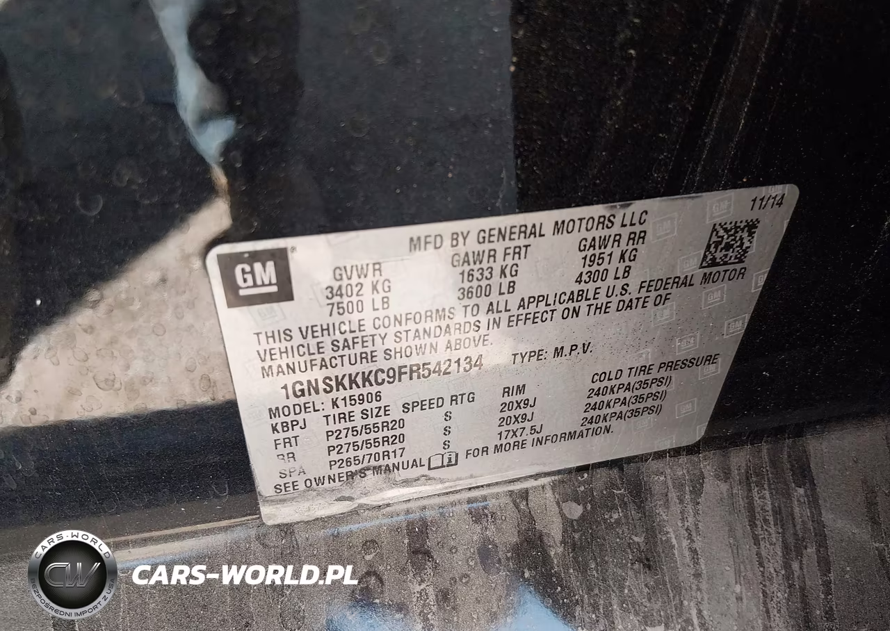 2015 Chevrolet Suburban Ltz VIN:1GNSKKKC9FR542134 - 9
