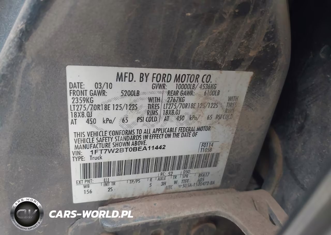 2011 Ford F-250 Xlt VIN:1FT7W2BT0BEA11442 - 9
