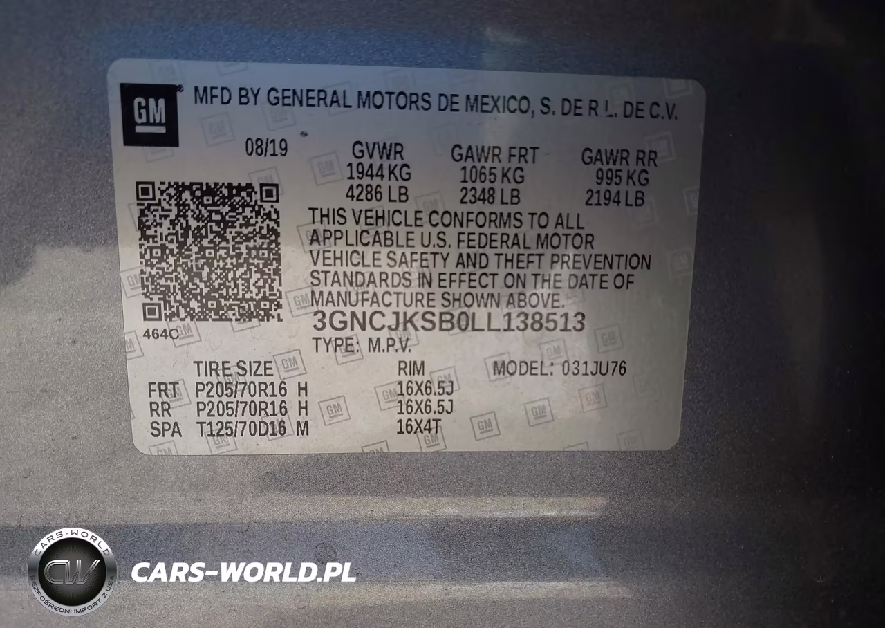 2020 Chevrolet Trax Fwd Ls VIN:3GNCJKSB0LL138513 - 9