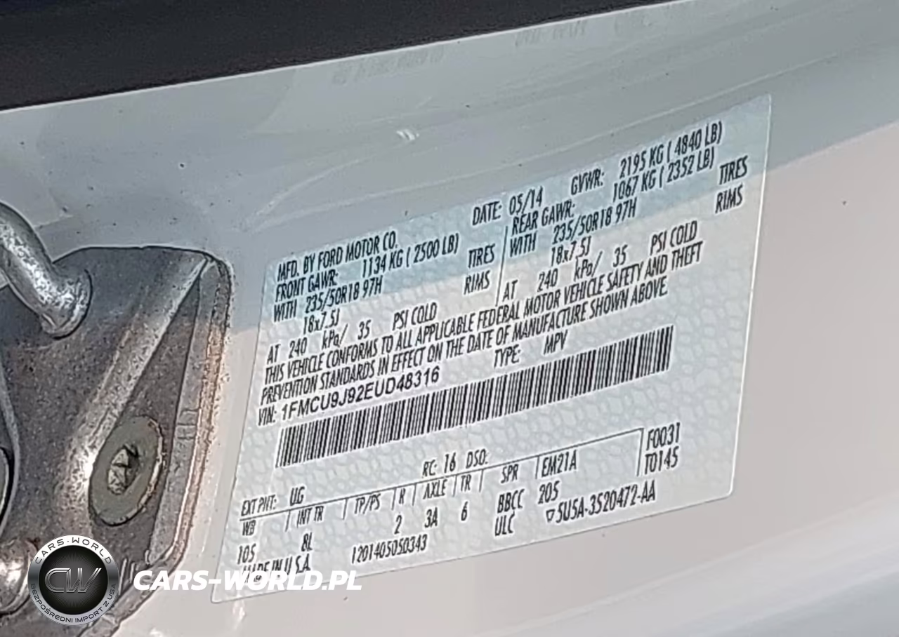 2014 Ford Escape Titanium VIN:1FMCU9J92EUD48316 - 9