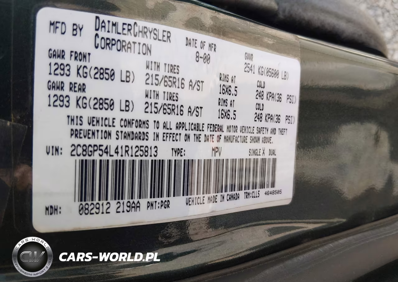 2001 Chrysler Town & Country Lxi VIN:2C8GP54L41R125813 - 9