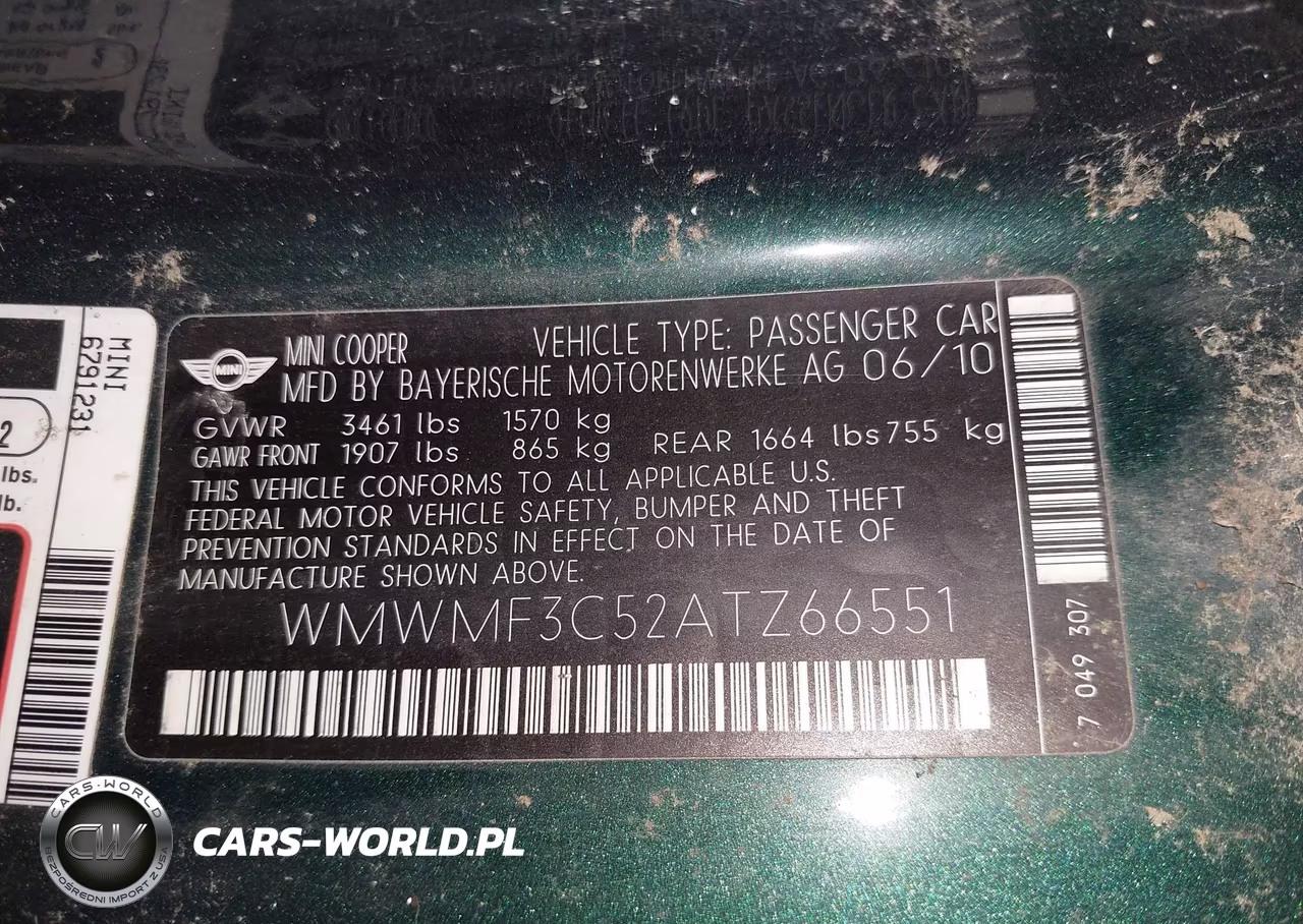 2010 Mini Cooper VIN:WMWMF3C52ATZ66551 - 9