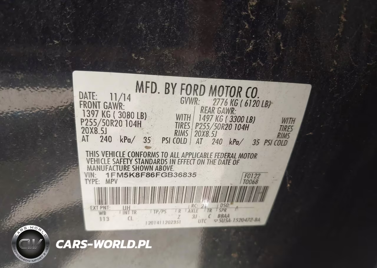 2015 Ford Explorer Limited VIN:1FM5K8F86FGB36835 - 9