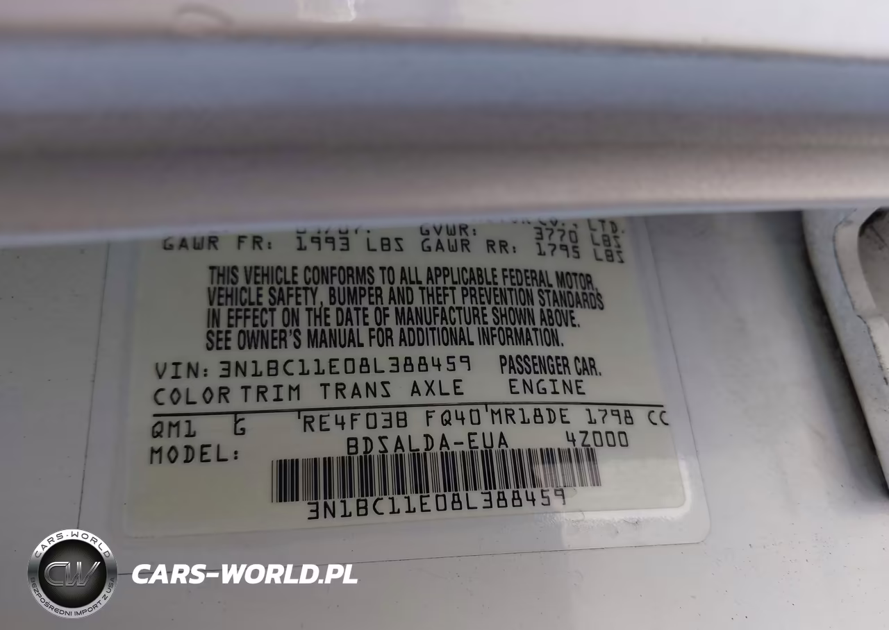 2008 Nissan Versa 1.8 S VIN:3N1BC11E08L388459 - 9