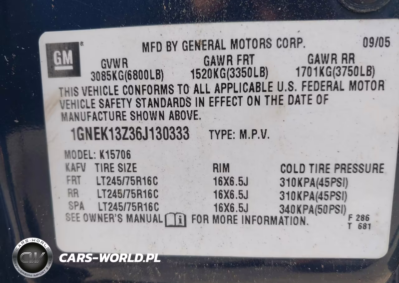 2006 Chevrolet Tahoe Commercial Fleet VIN:1GNEK13Z36J130333 - 9