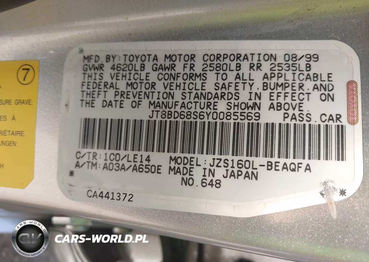 2000 Lexus Gs 300 VIN:JT8BD68S6Y0085569 - 9