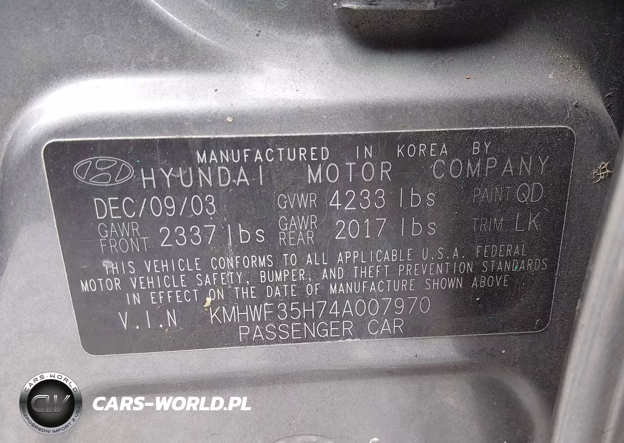 2004 Hyundai Sonata Gls-Lx VIN:KMHWF35H74A007970 - 9