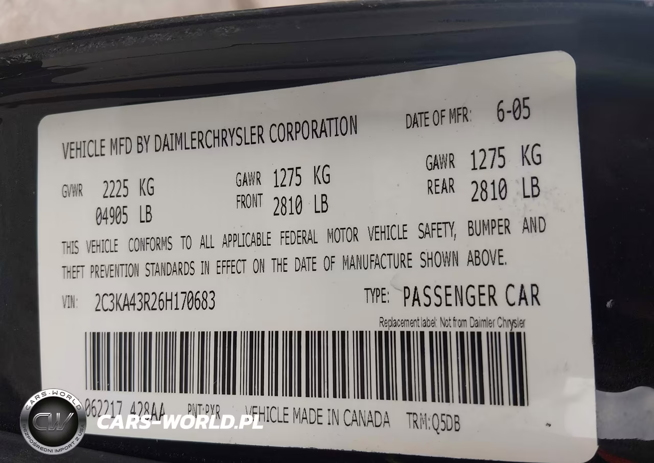 2006 Chrysler 300 VIN:2C3KA43R26H170683 - 9