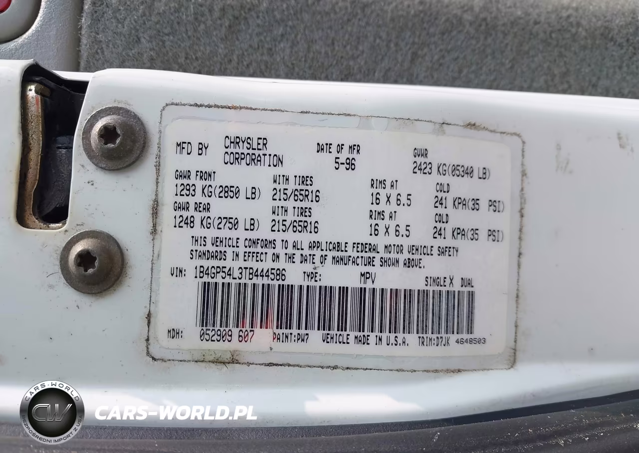 1996 Dodge Grand Caravan Le-Es VIN:1B4GP54L3TB444586 - 9
