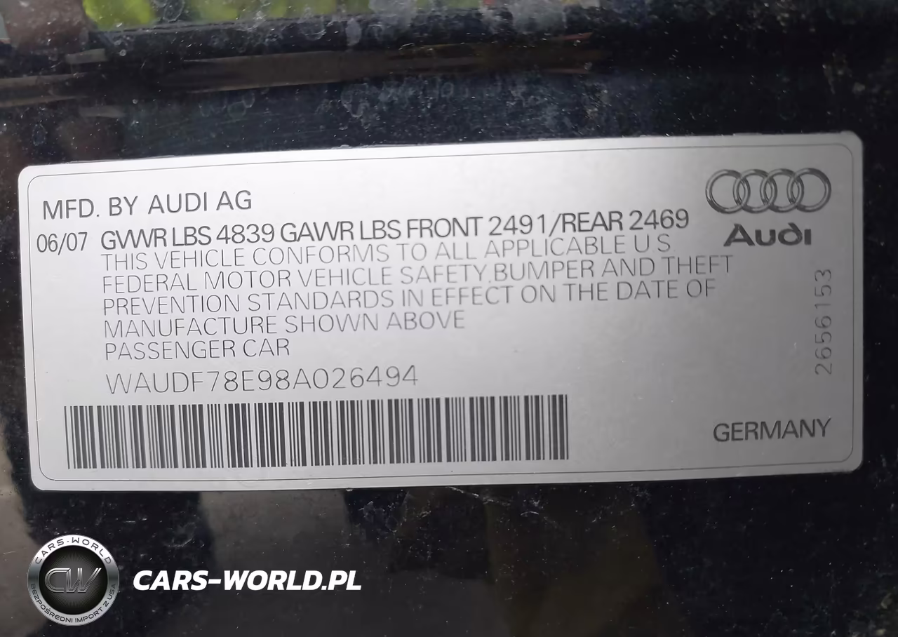 2008 Audi A4 2.0T VIN:WAUDF78E98A026494 - 9