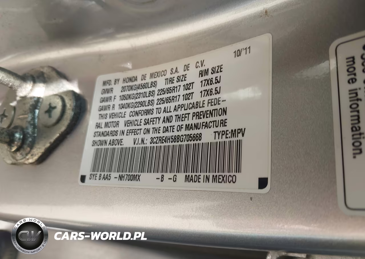 2011 Honda Cr-V Ex VIN:3CZRE4H58BG705668 - 9