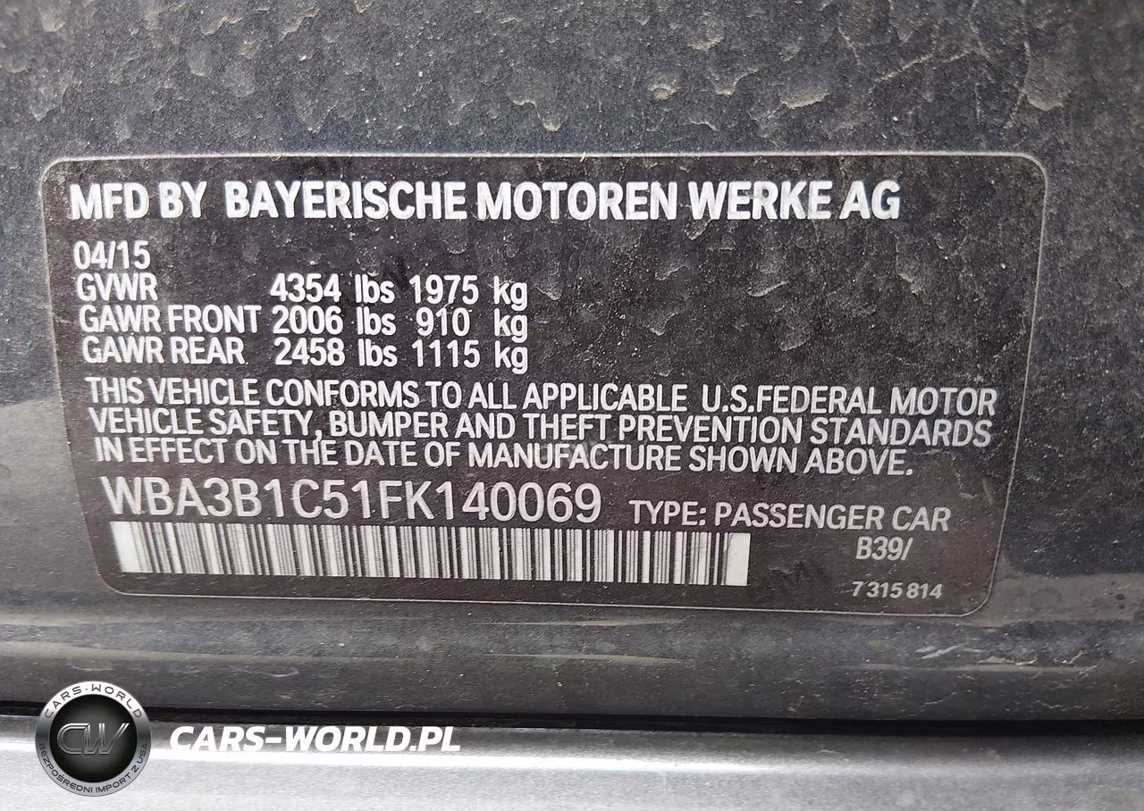 2015 BMW 320I VIN:WBA3B1C51FK140069 - 9