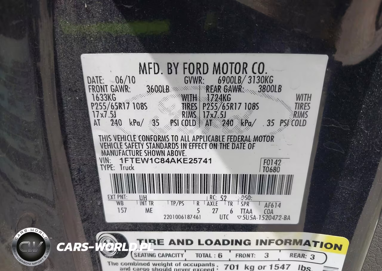 2010 Ford F-150 Fx2 Sport-Xl-Xlt VIN:1FTEW1C84AKE25741 - 9