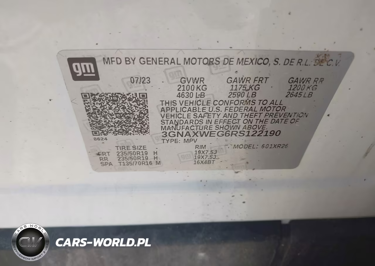 2024 Chevrolet Equinox Awd Rs VIN:3GNAXWEG6RS122190 - 9