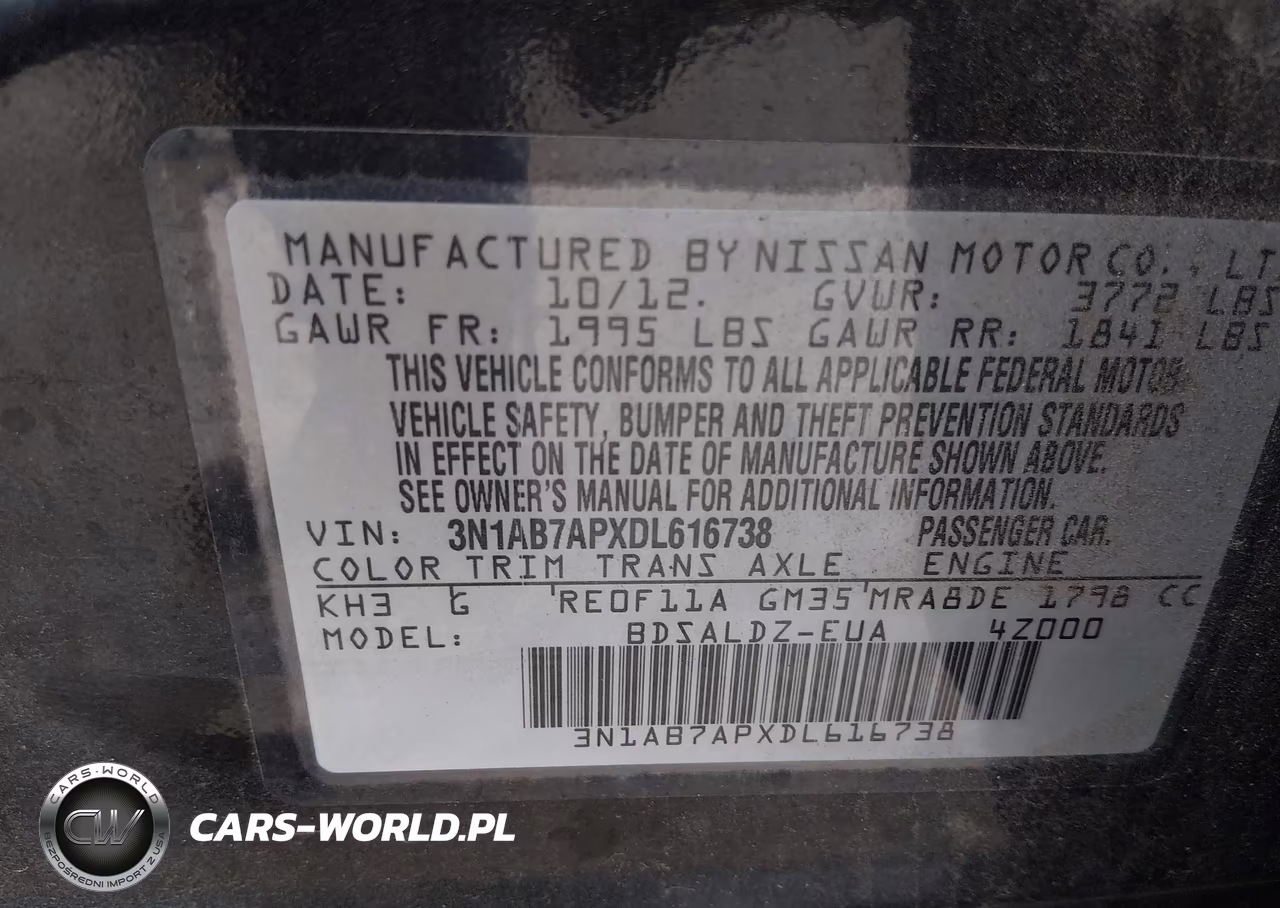 2013 Nissan Sentra Sv VIN:3N1AB7APXDL616738 - 9