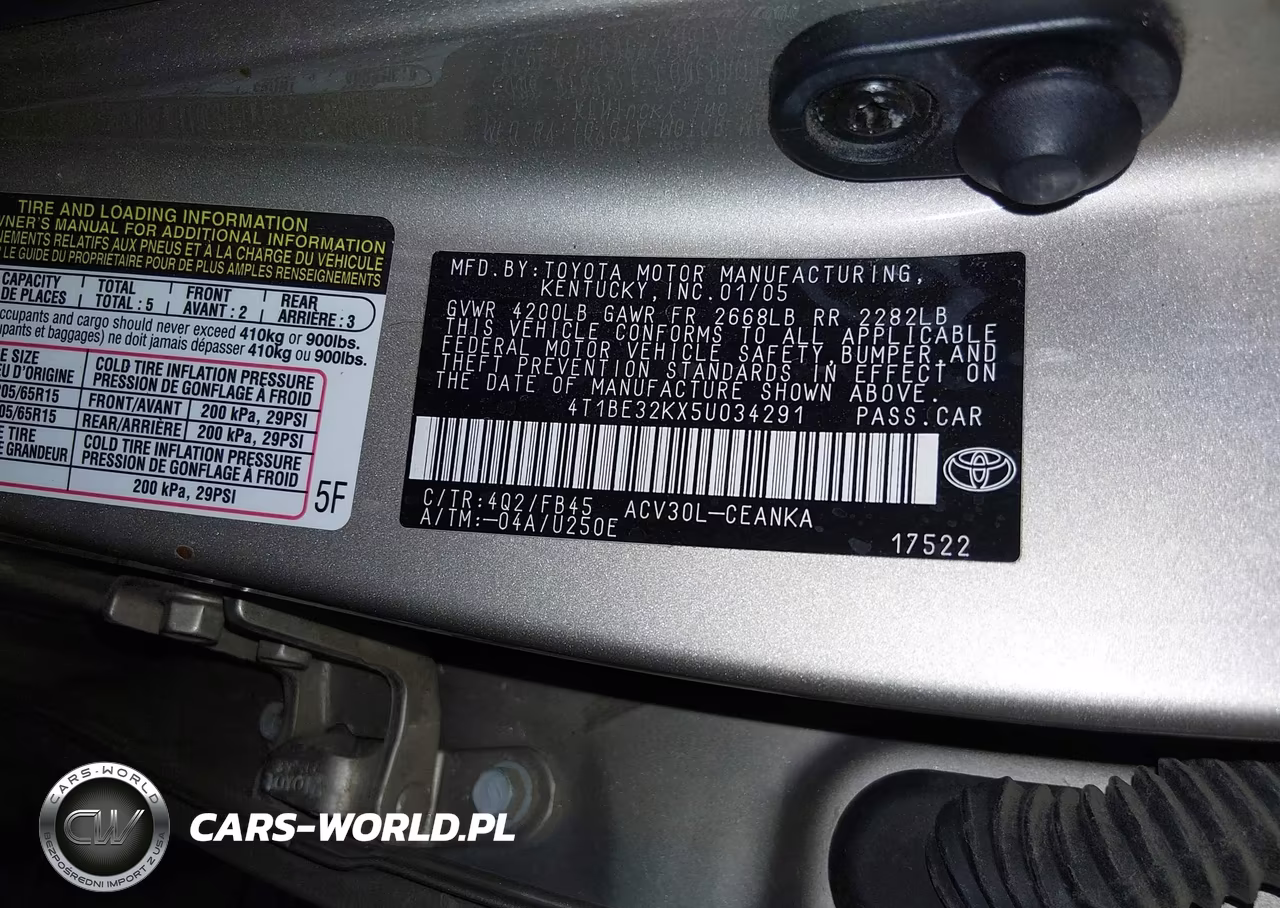 2005 Toyota Camry Le VIN:4T1BE32KX5U034291 - 9