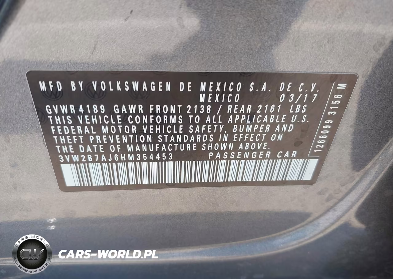 2017 Volkswagen Jetta 1.4T S VIN:3VW2B7AJ6HM354453 - 9
